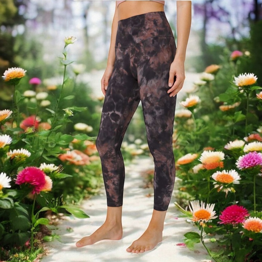Lululemon Align Pant 25" in Diamond Dye Graphite Grey Pink Pastel Sz 18